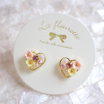ハート♡フラワーピアス