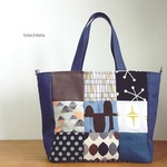 9 patch tote bag (large size -shoulder type-)