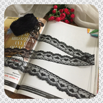  送料無料！2m!  光沢の♡ハート柄  ラッセル レース❣️ハンドメイド 素材  パーツ 黒