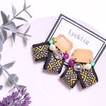 刺繍リボンビジューピアス