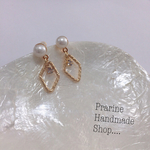 ✳︎コットンパールピアス