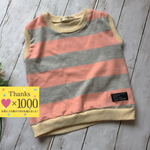  【100】可愛いピンクワイドボーダー♡♡ノースリーブカットソー