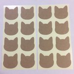 ＊オーダー ＊送料無料＊《クラフト無地シール》 ネコ・猫3cm &1.5cm