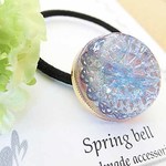 ガラスの花cool nightヘアゴム　レジン