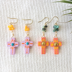 Colorful #sun（クロスのメキシカン柄ピアス）