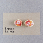 pink×orange刺繍ピアス