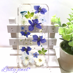  最終処分65%off 1点のみ ＊iphone6/6s用押し花ケース ＊Blue garden・ブルースィング＊ スワロフスキーいっぱい♡スマホケース    