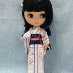 浴衣セット ⑶ クローバー柄 トリコロール ( ブライス、リカちゃん)