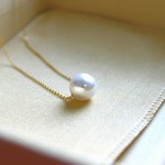 お肌にやさしいニッケルフリー＊一粒パールネックレス