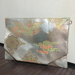 【SALE】鳳凰文様のクラッチバッグ　着物（帯）リメイク