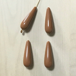 VINTAGE BROWN ACRYLIC SMOOTH TEARDROP BEADS
