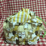 色んな猫ちゃん勢ぞろい巾着つきお弁当トート