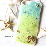 iPhone7ソフトケース＊ヤシの木グリーングラデ