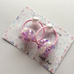 momoiro12様専用☆再販☆*:.｡. 花編み♡まるビーズのミニヘアゴム⑦