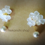 【再販】涼やかな可愛い花ピアス
