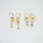 小粒パール×カラージェムのピアス(イヤリング可)