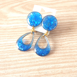 しずくのイヤリング アクアブルー B