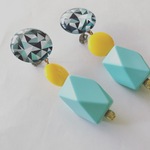 幾何学☆夏透明感あふれるカボションピアス part3