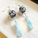 とんぼ玉の風鈴 ピアス・イヤリング ★黒
