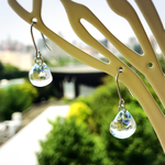 吹きガラスの一粒ドロップピアス/イヤリング/ノンホールピアス