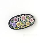 花の刺繍バレッタ　No.5