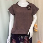 着物リメイク　小倉色のプルオーバー