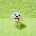 Q様ご注文品にっこりプードル ホワイトちゃんストラップ、スマホ携帯 