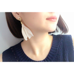 シフォン タッセル パール ピアス