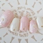 スモーキーピンクの繊細フラワーネイル/ジェルネイル/大人可愛い/ネイルチップ/サロンネイル/付け爪/Ｊ10 