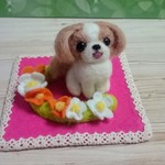 小さなシーズーお花コーディネート