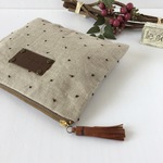 【sale】リネンフラットポーチ