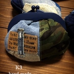 プラフレームのがま口 カモフラ×デニム