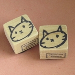 ゴム版はんこ・猫の顔