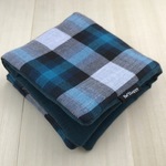 □662 Pile In Gauze ふわとろ大判ハンカチ Blue Check