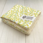 ◼︎647 今治タオル&ダブルガーゼ 大判ハンカチ COOL YELLOW  ミモザ風ドット