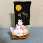 ちりめん細工・お月見だんご・タペストリー