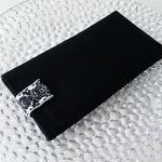 メガネ・サングラスケース　ダマスク柄白×黒