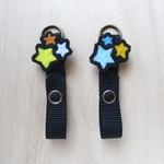 (完成品)ランドセルの安全便利具「星々／黒」2個セット☆　#夜空　#星　#宇宙　#夜　#空　#黒　#入学　#卒園　#ランドセル　#キーホルダー　#男の子　#入学祝　#宇宙