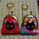 【m様専用】がま口キーホルダー　黒猫２個セット