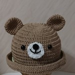 ♬nonhananeko様専用です♬可愛いお顔付きのくまさん帽子♪爽やかコットン糸を使用！プリム・クルットタイプ♪《送料無料》ベビー帽子・キッズ帽子・コットン帽子・オーダー帽子・くまさん帽子