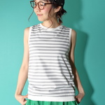 スノウピーのsleevelessボーダーTOPS♡灰色