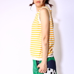 スノウピーのsleevelessボーダーTOPS♡オレンジ