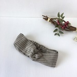 【sale】綿麻のクロスターバン①(茶色/ボーダー)