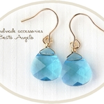 +angelo+K14GF スワロフスキー 6012のピアス(p-003)アクアマリン  
