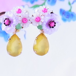 【２色】夏色ブーケとキッチュジュエルイヤリング