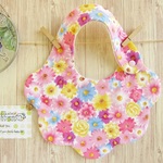 【訳あり】8重ガーゼ💐フラワーカーペット💐横留めもくもくスタイ