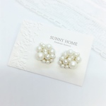 パールでつくったバブルピアス／イヤリング