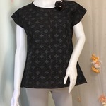 　　かすり模様のプルオーバー　着物リメイク