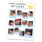 送料込*ベビーポスター【12Monthの記念ポスター】チェキ風 
