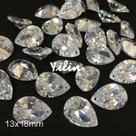 新入荷☆穴有り♪AAAキュービックジルコニア☆大粒☆13x18mm雫型♪送料無料♪1個入り